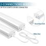 (Pack of 2) Barrina 4ft 45 Watt Extendable Utility LED Shop Light Workbench Light 6500K Super Bright White 4500lm 300W Equivalent Built-in ON/Off Switch Frosted Linear LED Light Bar