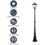 Sterno Home GL42309 Upgraded Version Outdoor Solar LED Street, for Patio, Post Light, Garden, 76” High, 1-Pack, Black, 2nd Gen