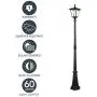 Sterno Home GL42309 Upgraded Version Outdoor Solar LED Street, for Patio, Post Light, Garden, 76” High, 1-Pack, Black, 2nd Gen