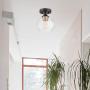 Globe Electric 60333 Harrow Light Semi-Flush Mount, Matte Black with Clear Glass Shade, 9.1''