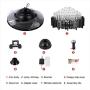 Indoor Low Profile Ceiling Fan Chandelier with LED Light and Remote, 42& Modern Black Crystal Fandelier Hidden Ceiling Fan with Light, Retractable Blade Ceiling Fan for Living Dining Room Bedroom