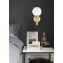 EUL Mid-Century Bedroom Sconce Globe Vanity Wall Light in Brass Finish