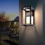 BRIMMEL Outdoor Solar Wall Light 60W with Motion Sensor Aluminum Wall Sconce Waterproof Wireless Landscaping Garden Porch Light for Lawn Patio Yard Driveway 10H Super Bright, Black, SG601040