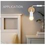 Luxvista White Wooden Vintage Base Lamp for E26 Screw Base Bulb Wall Mounted Light Fixture Morden White Wall Sconce (Bulb NOT Included 1-Pack)