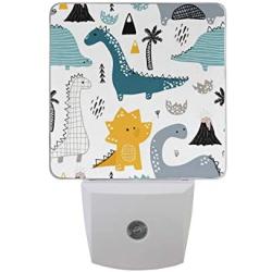 Cute Dino Scandinavian Style for Toddler Bedroom Nightlight,Auto Dusk to Dawn Sensor Nightlight,Plug-in Wall Light for Bedroom,Bathroom,Nursery,Kitchen,Hallway,Stairs,Energy Efficient,Pack of 2