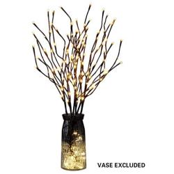 Vanthylit Set of 2 3PK 30'' Brown Lighted Twig Stakes 120 Warm White Pathway Light for Outdoor and Indoor (Vase Excluded)