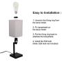 Ralbay USB Table Lamp, Bedside Desk Lamp with 2 USB Charging Ports, Metal Black Base Nightstand Lamp with Flaxen Fabric Shade, Perfect Table Lamps for Bedroom, Living Room, Office