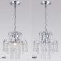 Q&S Mini Crystal Chandelier Modern Chrome Small Pendant Light Ceiling Fixture for Hallway Entryway Dining Room Kitchen Office, W11.8'',1 Light E26.
