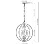 T&A Modern 18'' 4-Light Silver Chandelier,Globe DIY Adjustable Orbits Ring Pendant Lights for Dining Rooms Living Rooms （Brushed Nickel Finish）