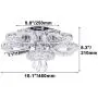 LED Crystal Chandelier Modern Ceiling Light 5-Heart Shape Chandelier Lighting Fixture Flush Mount Pendant Light for Bedroom Living Room Hobby Hallway,Warm White