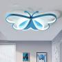 LAKIQ Lovely Butterfly Dimmable LED Flush Mount Ceiling Light for Kids Room Modern Remote Control LED Ceiling Lamp Close to Ceiling Light Fixture for Bedroom Living Room(Blue,Stepless Dimming)