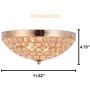 SOTTAE Elegant 2 Lights Crystal Cental Shade Bronze Gold Finish Bedroom Living Room Hallway Kids Room Modern Crystal Chandelier Ceiling Light, Ceiling Chandelier Size 11.8''