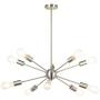 BONLICHT Sputnik Chandelier Lighting 10 Light Chandelier Modern Starburst Chandelier Mid Century Pendant Lighting Brushed Nickel Ceiling Light Fixture for Kitchen Dining Room Living Room Foyer