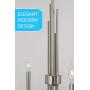 Kira Home Helene 22'' 5-Light Modern Chandelier, Adjustable Hanging Height, Brushed Nickel Finish