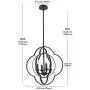 VINLUZ Modern Globe Chandeliers Farmhouse 4-Light Oil Rubbed Bronze Metal Kitchen Island Pendant Lighting, Industrial Ceiling Hanging Lamp for Dining Room Bedroom Hallway