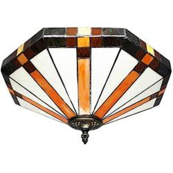 SUSUO Minimalist Colorful Stained Glass Flush Mount Ceiling Fixture Art Deco Ceiling Light for Bedroom Dining Room Hallway Kitchen