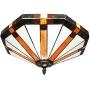 SUSUO Minimalist Colorful Stained Glass Flush Mount Ceiling Fixture Art Deco Ceiling Light for Bedroom Dining Room Hallway Kitchen