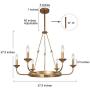 LNC Farmhouse Chandelier, Chandeliers for Dining Rooms, 6-Light Gold Wagon Wheel Chandelier for Living Room, Foyer, 27.5” Dia