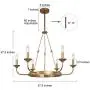 LNC Farmhouse Chandelier, Chandeliers for Dining Rooms, 6-Light Gold Wagon Wheel Chandelier for Living Room, Foyer, 27.5” Dia