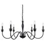 Wellmet 6-Light Farmhouse Chandelier, Black Chandeliers for Dining Room Lighting Fixtures Hanging, Kitchen Island, Rustic Industrial Iron Chandeliers for Foyer, Living Room, Bedroom (Black, 28 inch)