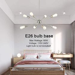 8-Light Sputnik Chandelier Modern Pendant Lighting Brushed Nickel Vintage Ceiling Light Fixture UL Listed by Vinluz