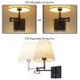 Swing Arm Wall Lamp Plug-in Cord Industrial Wall Sconce with On/Off Switch Wall Lights Fixtures 2-Lights