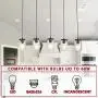LUVISI 5 Lights Mason Jar Pendant Light,Industrial Farmhouse Kitchen Island Chandelier Hanging Lamp for Kitchen Island Dining Room Living Room Cafe Pub