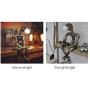 BAYCHEER Industrial Robot Lamps for Boys Retro Style Steampunk Lamp Cool and Cute Table Lamp Water Pipe Light for Office,Bedroom,Living Room in Bronze