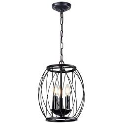 Infront 3-Light Farmhouse Black Chandelier Hanging Lights Modern Pendant Kitchen Lighting Dining Room Lighting Fixtures Hanging Lamp Ceiling Lights Semi Flush Mount