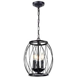 Infront 3-Light Farmhouse Black Chandelier Hanging Lights Modern Pendant Kitchen Lighting Dining Room Lighting Fixtures Hanging Lamp Ceiling Lights Semi Flush Mount