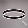 Chandeliers Lighting, Modern LED Pendant Light Fixture 1 Ring Chandelier with Remote Control Kitchen Ceiling Light Black Meenyo