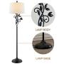 Maxax Traditional Floor Lamp with White Fabric Shade for Living Room and Bedroom, Black