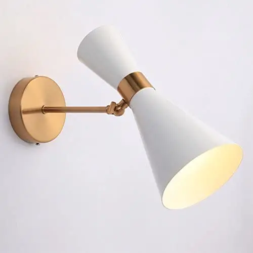 Nclon Lamps,Modern Simple Northern Europe Living Room Bathroom Wall Lamps Aisle Bedroom Bedside Reading Light Mirror lamp Adjustable Wall lamp-White