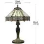 Tiffany Lamp Yellow Hexagon Stained Glass Shade Antique Zinc Base Mission Style Table Read Lighting W12H18 Inch S011 WERFACTORY LAMPS Living Room Bedroom Study Coffee Bar Bedside Desk Art Crafts Gifts