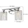 Luburs Crystal Wall Sconce Lighting Bathroom Vanity Mirror Light Fixture with Hangiing Crystal Linear Modern Crystal Room Light for Bedroom Contemporary Bedside Wall Lamp Chrome (2-Lights)