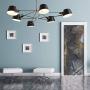 AIDOS 6-Light Midcentury Chandelier Light, Metal Sputnik Pendant Lights, Modern Ceiling Light Fixtures for Kitchen Island Dining Room Living Room