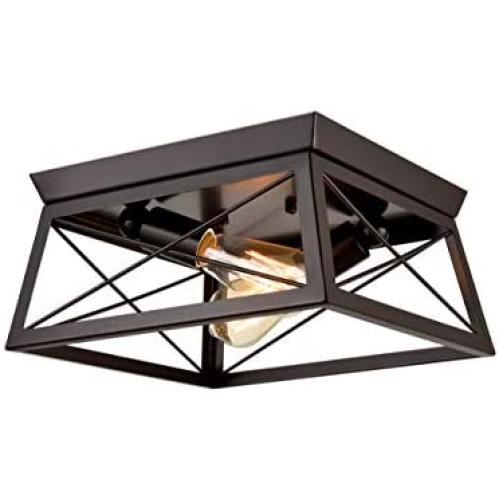 DANXU Lighting Industrial Flush Mount Ceiling Light Fixture Oil Rubbed Bronze 2 Light DANXU Lighting Industrial Flush Mount Ceiling Light Fixture Oil Rubbed Bronze 2 Light