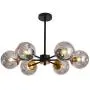 6 Light Chandelier , Large Ceiling Light Fixture with Glass Classic, Black Pendent Lighting for Living Room Bedroom Bathroom Farmhouse Kitchen