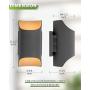 Aluminum Outdoor Wall Sconce, LMS Up and Down Outdoor Wall Mount Light Fixture with 11W COB LED 3000K Warm White, Sanded Dark Gray Finish, Pack of 2, LMS-WL2-YT