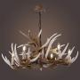 Wellmet Antler Chandelier 6 Light 30 Inches Dia, American Rural Countryside Farmhouse Large Resin Deer Horn Lighting Fixtures Hanging Ceiling Light for Living Room, Bar, Kitchen, Dining Room