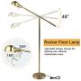DLLT Metal Floor Lamp, Adjustable Swing Arm Reading Standing Lamp, 9W Modern Pole Light Brass Task Lighting for Living Room, Bedroom, Office, Home Decor, E26 Base, Gold (LED Bulbs Included)