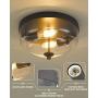 FEMILA Flush Mount Ceiling Light, 2-Light 13“ Farmhouse Close to Ceiling Light Fixture with Oil Rubbed Bronze Finish and Clear Glass Cover, 4FH35-F ORB