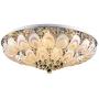Panda Lighting Round K9 Crystal Ceiling Light LED Colorful Dimmable Light Remote Control Chandelier Peacock Feather Leaf Crystal Pendant Lamp for Dining Room Living Room Bedroom