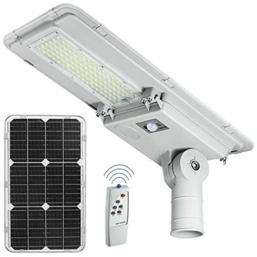 100W LED Solar Street Light ,6000K Dusk to Dawn Solar Lights Outdoor with Motion Sensor , Solar Powered Street Light for Commercial Area Lighting ,Parking Lot