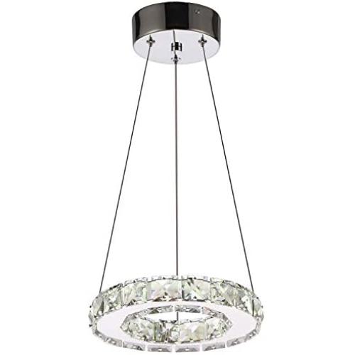 Arxeel Modern Crystal Chandelier, Contemporary Led Ceiling Lights Fixtures Pendant Lighting for Living Room Bedroom Restaurant Porch Dining Room (one Ring, Dia 7.87'')