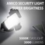LED Security Light 3000LM, 28W Outdoor Motion Sensor Light, 5500K, IP65 Waterproof, Adjustable Head Flood Light for Entryways, Stairs, Yard and Garage LED Security Light 3000LM, 28W Outdoor Motion Sensor Light, 5500K, IP65 Waterproof, Adjustable Head Flood Light for Entryways, Stairs, Yard and Garage