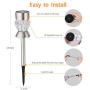 Solar Lights Outdoor - Outdoor Garden Lights, Color Changing LED Solar Powered Pathway Lights, Outdoor Landscape Lighting for Lawn/Patio/Yard/Walkway/Driveway (Stainless Steel)