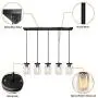 PUZHI HOME Mason Jar Pendant Lights, 5-Light Farmhouse Kitchen Island Light Rustic Chandelier Barn Pendant Lighting Ceiling Lamp for Kitchen Farm Barn Diningroom
