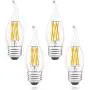 AIELIT 6W CA10 E26 LED Chandelier Light Bulbs, Warm White 2700K, Dimmable (0 - 100%), Antique Candelabra LED Bulb 60 Watt Equivalent for Living Room Kitchen Pendant Lamp Glass Mason Jars, 4-Pack