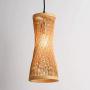 DLGGO Southeast Asian Tropical DIY Wicker Rattan Retro Lantern Pendant Lamp, Bamboo Spiral Shade, Bedroom Living Room Ceiling Chandelier Teahouse Dining Room Bar Cafe Club Single Head Hanging Lamp E27